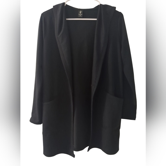 Skechers Los Angeles Black Hooded Open Cardigan - Women's XS - Picture 2 of 7